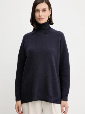 Weekend Max Mara sweter wełniany BORGIA damski kolor granatowy z golfem 2525366112600