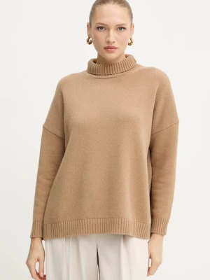 Weekend Max Mara sweter wełniany BORGIA damski kolor zielony z golfem 2525366112600