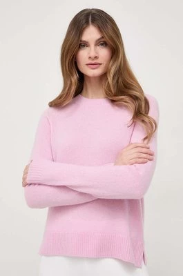 Weekend Max Mara sweter wełniany damski kolor różowy lekki 2415361131600