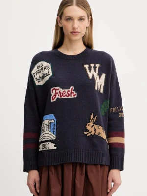 Weekend Max Mara sweter wełniany PAVIDI damski kolor granatowy lekki 2525366262600