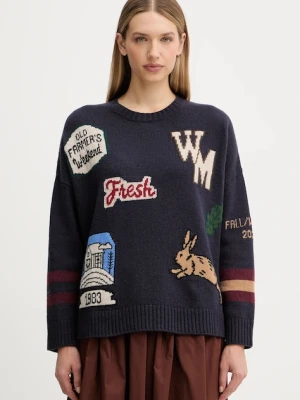 Weekend Max Mara sweter wełniany PAVIDI damski kolor granatowy lekki 2525366262600