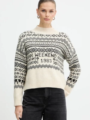 Weekend Max Mara sweter z dodatkiem wełny BRIOSO beżowy