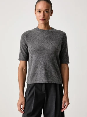 Weekend Max Mara sweter z krótkim rękawem damski kaszmirowy WKDANANAS szary