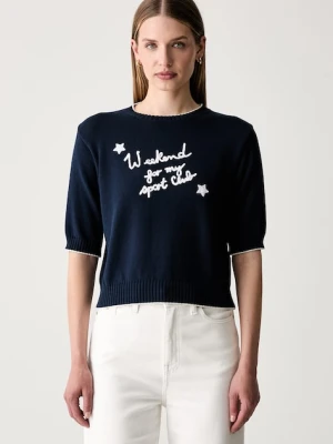 Weekend Max Mara sweter z krótkim rękawem damski z bawełną WKDFIACRE