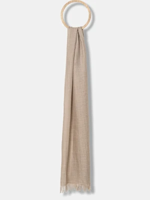 Weekend Max Mara szal wełniany KEN damski kolor beżowy gładki 2525546044600
