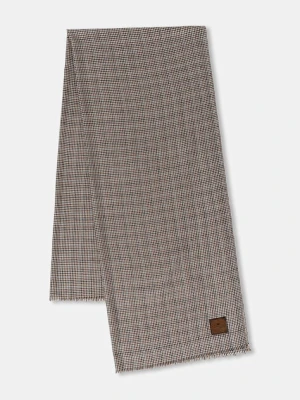 Weekend Max Mara szal wełniany QUANTUM damski kolor brązowy wzorzysty 2525546045600