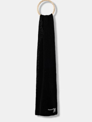 Weekend Max Mara szalik wełniany BARDIES damski kolor czarny gładki 2525746035600