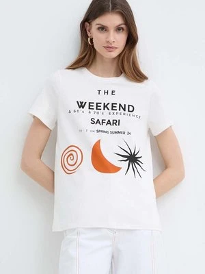 Weekend Max Mara t-shirt bawełniany damski kolor beżowy 2415971052600