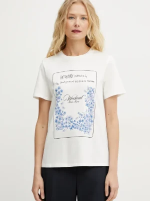 Weekend Max Mara t-shirt bawełniany damski kolor beżowy 2515971052600
