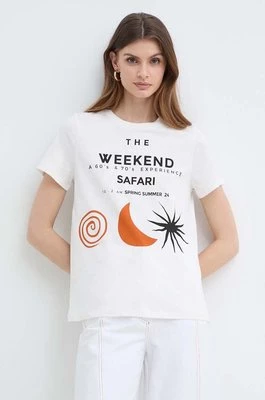 Weekend Max Mara t-shirt bawełniany damski kolor beżowy 2415971052600