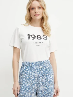 Weekend Max Mara t-shirt bawełniany damski kolor biały 2515971041600