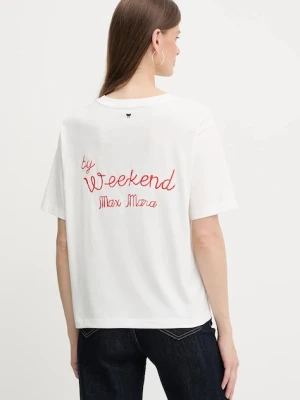 Weekend Max Mara t-shirt bawełniany damski kolor biały 2525976051600