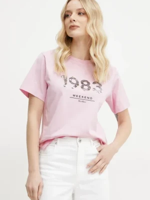 Weekend Max Mara t-shirt bawełniany damski kolor różowy 2515971041600