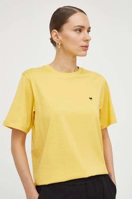 Weekend Max Mara t-shirt bawełniany damski kolor żółty 2415971041600