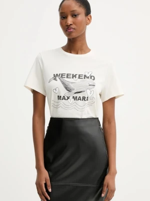 Weekend Max Mara t-shirt bawełniany GUGLIA damski kolor beżowy 2525976031600