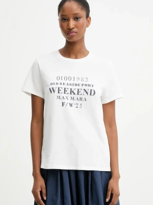 Weekend Max Mara t-shirt bawełniany GUGLIA damski kolor biały 2525976031600