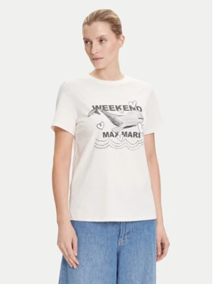 Weekend Max Mara T-Shirt Guglia 2525976031 Écru Regular Fit Kremowy