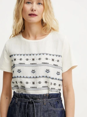 Weekend Max Mara t-shirt z domieszką lnu