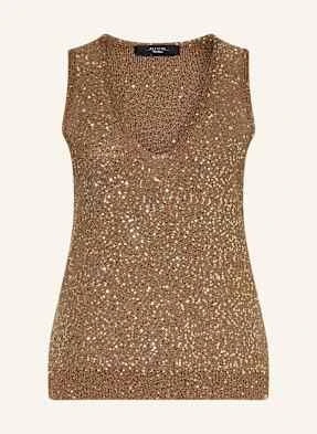 Weekend Max Mara Top Z Dzianiny Acaici Z Cekinami beige