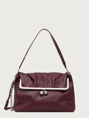 Weekend Max Mara torebka hobo damska skórzana WKASLALOM bordowy