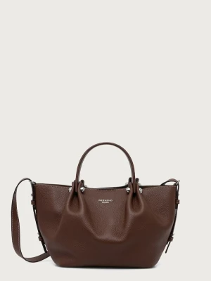 Weekend Max Mara torebka shopper damska skórzana WKADRITTO brązowy