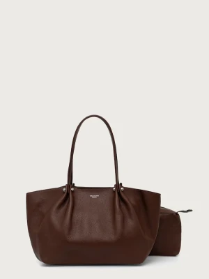 Weekend Max Mara torebka shopper damska skórzana WKASATIRA brązowy
