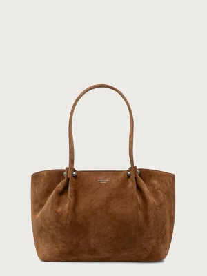 Weekend Max Mara torebka shopper damska zamszowa WKAPESI brązowy