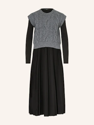 Weekend Max Mara Zestaw Ebro: Sukienka Plisowana I Bezrękawnik schwarz