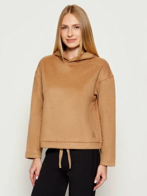 Weekend MaxMara Bluza OSCURI | Regular Fit | z dodatkiem wełny camel
