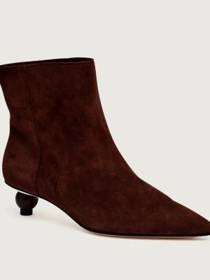 Weekend MaxMara Botki na szpilce Wkacapanna | zamsz brązowy