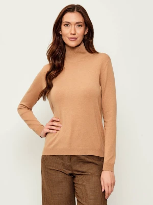 Weekend MaxMara Golf KIKU | Regular Fit | z dodatkiem jedwabiu beżowy