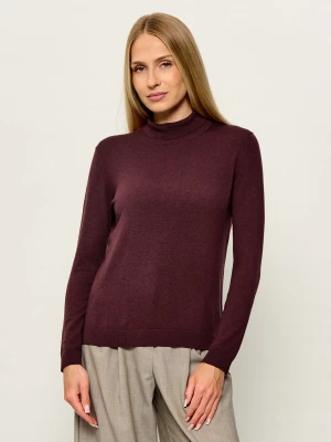 Weekend MaxMara Golf Wkdkiku | Regular Fit | z dodatkiem jedwabiu i wełny bordowy