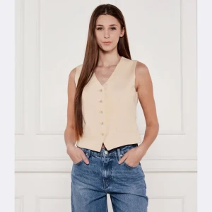 Weekend MaxMara Kamizelka PACE | Slim Fit | z dodatkiem lnu