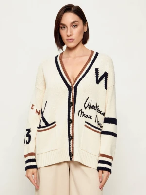 Weekend MaxMara Kardigan Blasone | Oversize fit beżowy