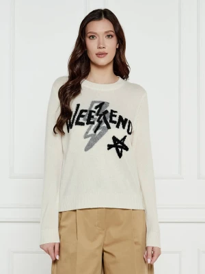 Weekend MaxMara Kaszmirowy sweter Kansas | Regular Fit ecru