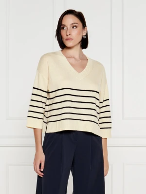 Weekend MaxMara Kaszmirowy sweter | Relaxed fit ecru