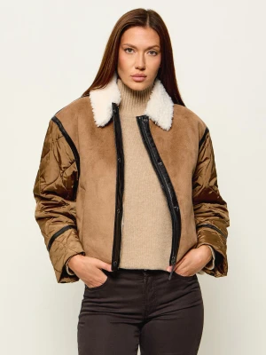 Weekend MaxMara Kurtka Gessati | Cropped Fit | shearling brązowy