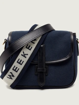 Weekend MaxMara Listonoszka Wkagap | z dodatkiem skóry grafitowy