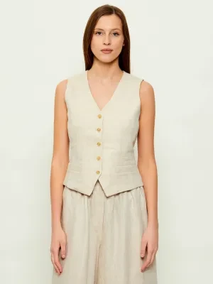 Weekend MaxMara Lniana kamizelka WKDPACE | Slim Fit