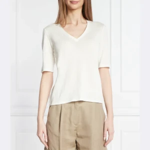 Weekend MaxMara Lniany t-shirt BRUNATE | Regular Fit