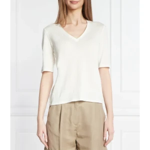 Weekend MaxMara Lniany t-shirt BRUNATE | Regular Fit