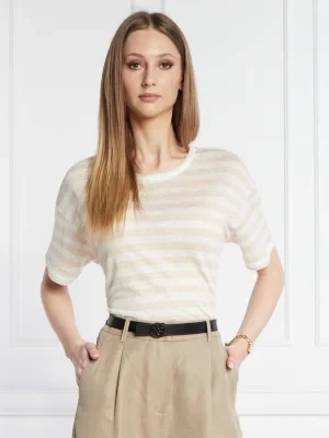 Weekend MaxMara Lniany t-shirt FALLA | Straight fit