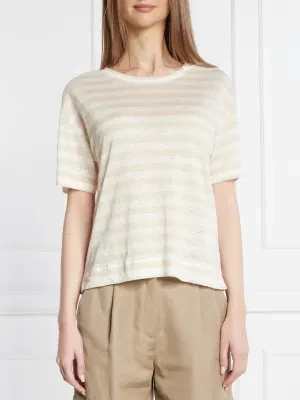 Weekend MaxMara Lniany t-shirt FALLA | Straight fit