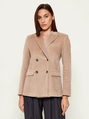Weekend MaxMara Marynarka KATANGA | Slim Fit | sztruks beżowy