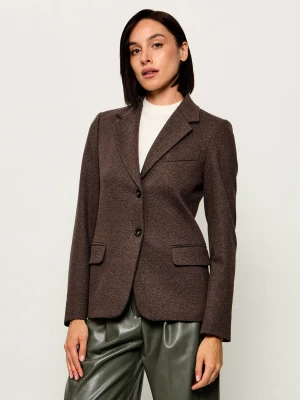 Weekend MaxMara Marynarka Wkdferoce | Slim Fit | z dodatkiem wełny brązowy