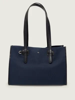 Weekend MaxMara Shopperka WKACANDORE | z dodatkiem skóry