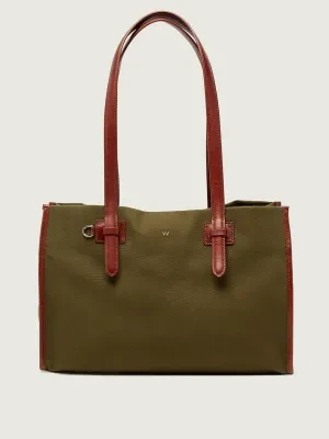 Weekend MaxMara Shopperka WKACANDORE | z dodatkiem skóry