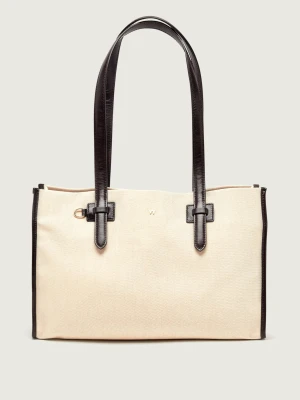 Weekend MaxMara Shopperka WKACANDORE | z dodatkiem skóry