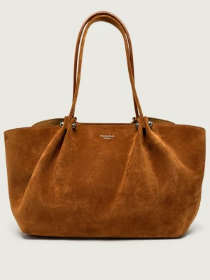 Weekend MaxMara Shopperka + saszetka Wkapesi | zamsz brązowy