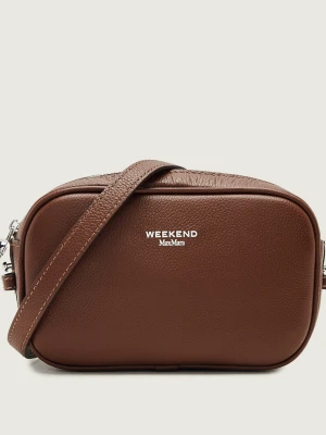 Weekend MaxMara Skórzana listonoszka Wkasnob brązowy